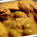 Tajine de poulet au citron confit, olives et romarin