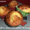 Muffins chocolat blanc et groseilles