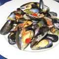 Moules aux poivrons à la marinière