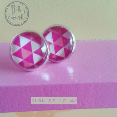 BOUCLE CLOU TRIANGLE ROSE