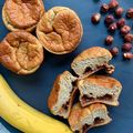 Banana muffins à la vanille, coeur coulant pâte à tartiner - GF