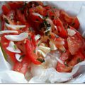 Papillotte de filets de cabillaud tomates mozzarella