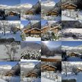 Mosaïque du chalet sous la neige