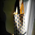 tote bag ANANAS avec une petite poche zippée et