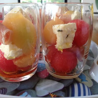 VERRINE DE PASTEQUE ET MELON