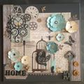 Tableau "HOME MAISON" turquoise n°2