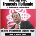 Meeting avec F.Holland à strasbourg le 19 mars