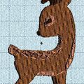 Broderie machine : biche et renard