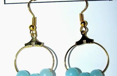 BOUCLE OREILLE CREOLE AMAZONITE 11 