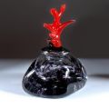 Sylvain Magny. Boîte Corail Rouge en verre soufflé
