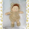 Doudou Poupée Bonhomme Garçon Déguisé En Ours Beige Nicotoy