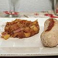 BOUDIN BLANC A LA MOUTARDE ET AUX ECHALOTES.