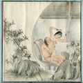 Scènes érotiques chinoises peintes sur soie