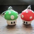 Boucles d'oreilles champignons Mario 