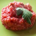 Risotto rose à la betterave et saint-jacques