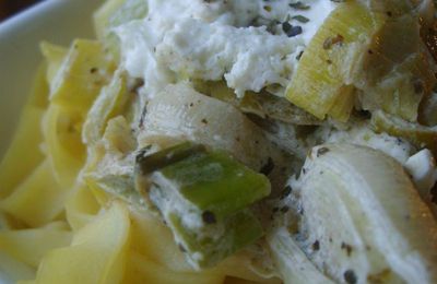 Tagliatelles aux Poireaux & Fromage Frais