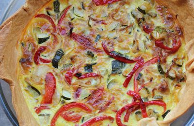 TARTE DEPART DE VACANCES {POIVRONS, COURGETTES, CURRY}