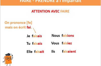 Leçon active - TBI - VPI - TNI - ENI - Conjugaison - L'imparfait des verbes du 3e groupe : faire / prendre