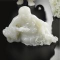 A Well-Carved White Jade Model of Liu Hai and His Toad