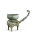 A rare archaic bronze ritual pouring vessel, he, Western Han dynasty (206 BC-AD 9)
