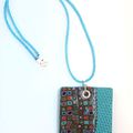 COL090 - Pendentif Klimt turquoise