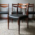 Lot 4 chaises Scandinave 60'S