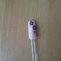 NAIL ART ROSE ET FLEURS VIOLETTE AU DOOTING