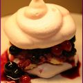 Duo de Meringues à la crème pâtissière et aux fruits rouges