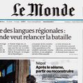 Revue de presse du week-end : la Charte des langues dans Le Monde