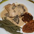 Poulet de Bresse à la crème et aux morilles