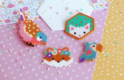 Broches en mini perles Hama