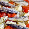 Tomates rôties à la feta et aux petites sardines