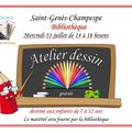 atelier dessin le 31 juillet à Saint Genés Champespe