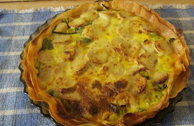 tarte poireaux, boudin blanc et curcuma