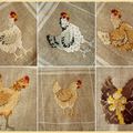 Broderies poules 