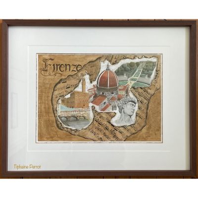 Passe-partout en escalier, biseau anglais et filet déchiré pour Edith