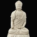  A Blanc de Chine porcelain figure of Buddha, China, Qing dynasty, 17th-18th century