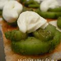 Concombre à la menthe et chantilly de chèvre