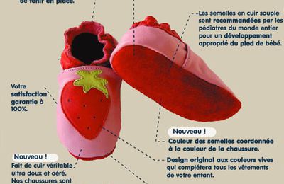 Chaussons en cuir souple pour bébé