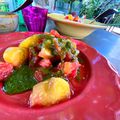 Tomates, huiles d'herbes and co