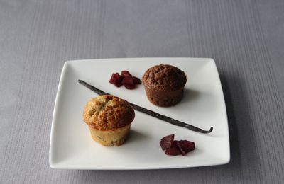 MUFFINS DE POIRES AU VIN ROUGE