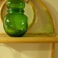 Pot en verre vert vintage