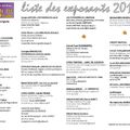 LISTE DES EXPOSANTS 2011