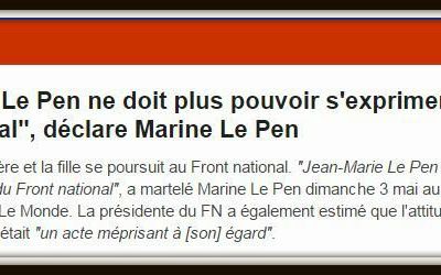 Le torchon brûle dans la famille Le Pen.....