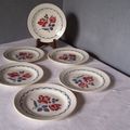 Assiettes plates, faïence de Digoin Sarreguemines, modèle CANNES, années 50