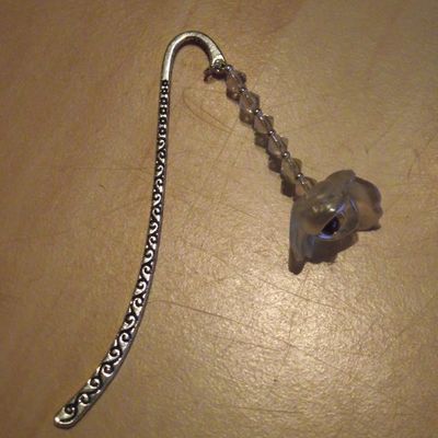 Bookmark Flower + clear glass crystals
