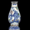 A blue enamelled wall vase. Late Ming Dynasty