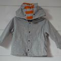 Veste en coton réversible grise et anthracite Catimini - 6M