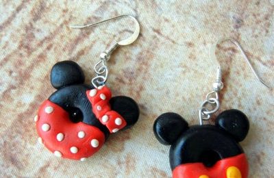 Boucles d'oreilles Mickey et Minnie Donuts