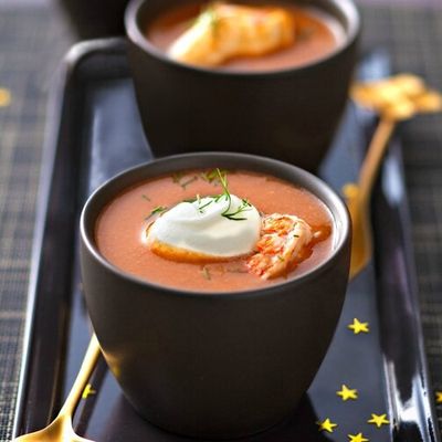 Soupe fumante de langoustines au fenouil